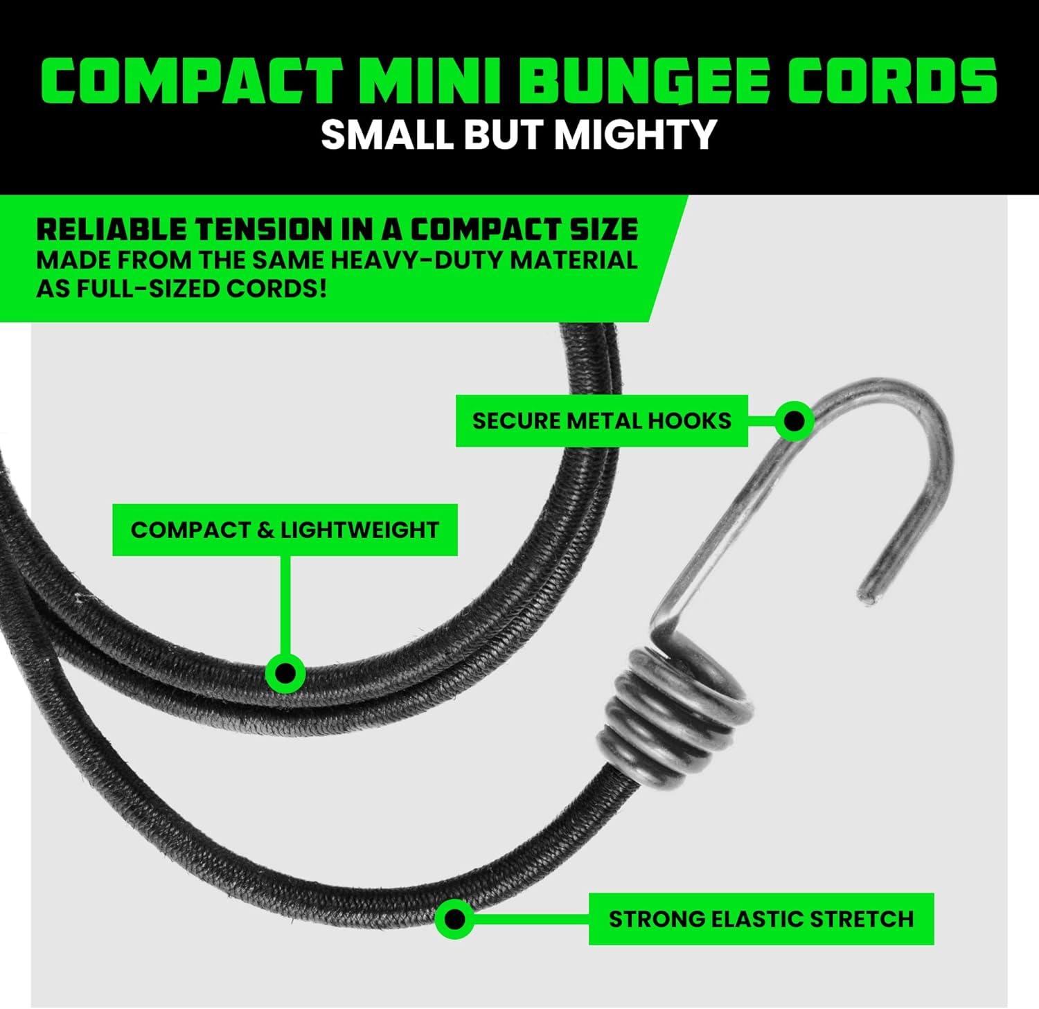 imageRhino USA Rubber Bungee Cords Heavy Duty Outdoor with Adjustable Hooks 12Pack Assorted Weatherproof Straps with S Hooks for Tarps Cargo Motorcycle Truck and More 185lbs Load CapacityMulticolor
