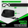 image2 Pack Ratchet Strap Extension  20 FT x 2 Inch with Loops Every 5 FT  SHook with Safety Clip  3033 LB Break Strength  Cargo Tie Down for Oversized Loads Boxes Moving HaulingBlack