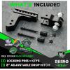 imageRhino USA Adjustable Trailer Hitch 25Inch Receiver  Heavy Duty Aluminum Tow Hitches with 8Inch DropRise for Truck 18500 LBS GTW  Weatherproof Double AntiTheft Locking Hitch Pins SilverBlack
