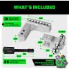 imageRhino USA Adjustable Trailer Hitch 25Inch Receiver  Heavy Duty Aluminum Tow Hitches with 8Inch DropRise for Truck 18500 LBS GTW  Weatherproof Double AntiTheft Locking Hitch Pins SilverBrushed Aluminum