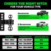 imageRhino USA Adjustable Trailer Hitch 25Inch Receiver  Heavy Duty Aluminum Tow Hitches with 8Inch DropRise for Truck 18500 LBS GTW  Weatherproof Double AntiTheft Locking Hitch Pins SilverBlack