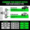 imageRhino USA Adjustable Trailer Hitch 25Inch Receiver  Heavy Duty Aluminum Tow Hitches with 8Inch DropRise for Truck 18500 LBS GTW  Weatherproof Double AntiTheft Locking Hitch Pins SilverBrushed Aluminum