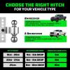 imageRhino USA Adjustable Trailer Hitch 25Inch Receiver  Heavy Duty Aluminum Tow Hitches with 8Inch DropRise for Truck 18500 LBS GTW  Weatherproof Double AntiTheft Locking Hitch Pins SilverBrushed Aluminum