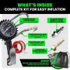 imageRhino USA Digital Tire Pressure Gauge with Inflator 0200 PSI  Heavy Duty Air Chuck and Compressor Accessories with Stainless Braided Hose Large 2quot Dial and Solid Brass Hardware for Truck and RV100psi Analog