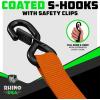 imageRhino USA Ratchet Straps Heavy Duty Kit 2Pack  16 Inch x 8 Feet 5208lb Break Strength  Ultimate Tie Down Straps with Safety S Hooks for Trucks ATV UTV Motorcycle Cargo ampamp More  GreenOrange