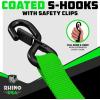 imageRhino USA Ratchet Straps Heavy Duty Kit 2Pack  16 Inch x 8 Feet 5208lb Break Strength  Ultimate Tie Down Straps with Safety S Hooks for Trucks ATV UTV Motorcycle Cargo ampamp More  GreenGreen