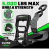 imageRhino USA Ratchet Straps Heavy Duty Kit 2Pack  16 Inch x 8 Feet 5208lb Break Strength  Ultimate Tie Down Straps with Safety S Hooks for Trucks ATV UTV Motorcycle Cargo ampamp More  GreenGray