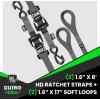 imageRhino USA Ratchet Straps Heavy Duty Kit 2Pack  16 Inch x 8 Feet 5208lb Break Strength  Ultimate Tie Down Straps with Safety S Hooks for Trucks ATV UTV Motorcycle Cargo ampamp More  GreenGray
