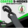 imageRhino USA Ratchet Straps Heavy Duty Kit 2Pack  16 Inch x 8 Feet 5208lb Break Strength  Ultimate Tie Down Straps with Safety S Hooks for Trucks ATV UTV Motorcycle Cargo ampamp More  GreenGray