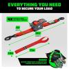 imageRhino USA Retractable Ratchet Straps 2Pack  2 Inch x 10 Feet 3033lb Break Strength  Heavy Duty Auto Self Retracting Tie Down Straps for Truck Cargo Trailer Motorcycle Rad ampamp More  RedRed