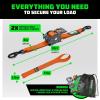 imageRhino USA Retractable Ratchet Straps 2Pack  2 Inch x 10 Feet 3033lb Break Strength  Heavy Duty Auto Self Retracting Tie Down Straps for Truck Cargo Trailer Motorcycle Rad ampamp More  RedOrange