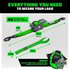 imageRhino USA Retractable Ratchet Straps 2Pack  2 Inch x 10 Feet 3033lb Break Strength  Heavy Duty Auto Self Retracting Tie Down Straps for Truck Cargo Trailer Motorcycle Rad ampamp More  RedGreen