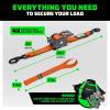 imageRhino USA Retractable Ratchet Straps 2Pack  2 Inch x 10 Feet 3033lb Break Strength  Heavy Duty Auto Self Retracting Tie Down Straps for Truck Cargo Trailer Motorcycle Rad ampamp More  RedOrange