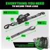 imageRhino USA Retractable Ratchet Straps 4Pack  1 Inch x 10 Feet 1209lb Break Strength  Auto Self Retracting Tie Down Straps for Truck Cargo Trailer Motorcycle ATV UTV  BlackGray