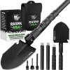 imageRhino USA Survival Shovel wPick  Heavy Duty Carbon Steel Military Style Entrenching Tool for Off Road Camping Gardening Beach Digging Dirt Sand Mud ampamp Snow Survival ShovelBlack