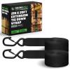 image2 Pack Ratchet Strap Extension  20 FT x 2 Inch with Loops Every 5 FT  SHook with Safety Clip  3033 LB Break Strength  Cargo Tie Down for Oversized Loads Boxes Moving HaulingBlack