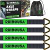 imageRhino USA Axle Tie Down Straps  Lab Inspected 11128lb Break Strength  Heavy Duty Protective Sleeves ampamp D Rings to Ensure Peace of Mind  Used for Car Engine Hoist Truck Trailer UTV 4Pack Set4Pack Set