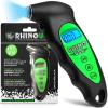imageRhino USA Digital Tire Pressure Gauge 150 PSI 4 Ranges Ergonomic Design wLighted Nozzle ampamp LCD Backlit Display  Certified Accurate Readings Best Digital Gage BlackGreen