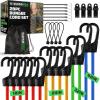 imageRhino USA Rubber Bungee Cords Heavy Duty Outdoor with Adjustable Hooks 12Pack Assorted Weatherproof Straps with S Hooks for Tarps Cargo Motorcycle Truck and More 185lbs Load CapacityMulticolor