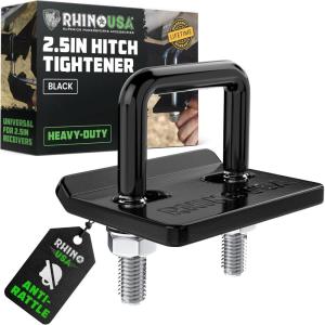 imageRhino USA Hitch Tightener Anti Rattle Clamp with Silencer Pad for 25 inch Hitches Heavy Duty Steel Trailer Hitch Stabilizer  Weatherproof Protective AntiRust Silencer for Receiver25