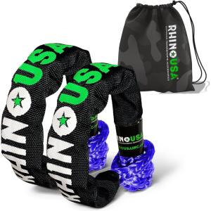 imageRhino USA Synthetic Soft Shackle Rope 1Pack  38 Inch x 22 Inch 31400lb Min Break Strength Offroad Soft Shackle Recovery Kit for Truck UTV ATV  Compatible with Jeep Toyota Ford ampamp MoreBlue