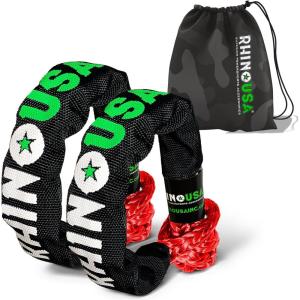 imageRhino USA Synthetic Soft Shackle Rope 1Pack  38 Inch x 22 Inch 31400lb Min Break Strength Offroad Soft Shackle Recovery Kit for Truck UTV ATV  Compatible with Jeep Toyota Ford ampamp MoreRed