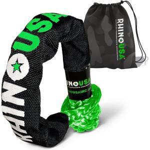 imageRhino USA Synthetic Soft Shackle Rope 1Pack  38 Inch x 22 Inch 31400lb Min Break Strength Offroad Soft Shackle Recovery Kit for Truck UTV ATV  Compatible with Jeep Toyota Ford ampamp MoreGreen