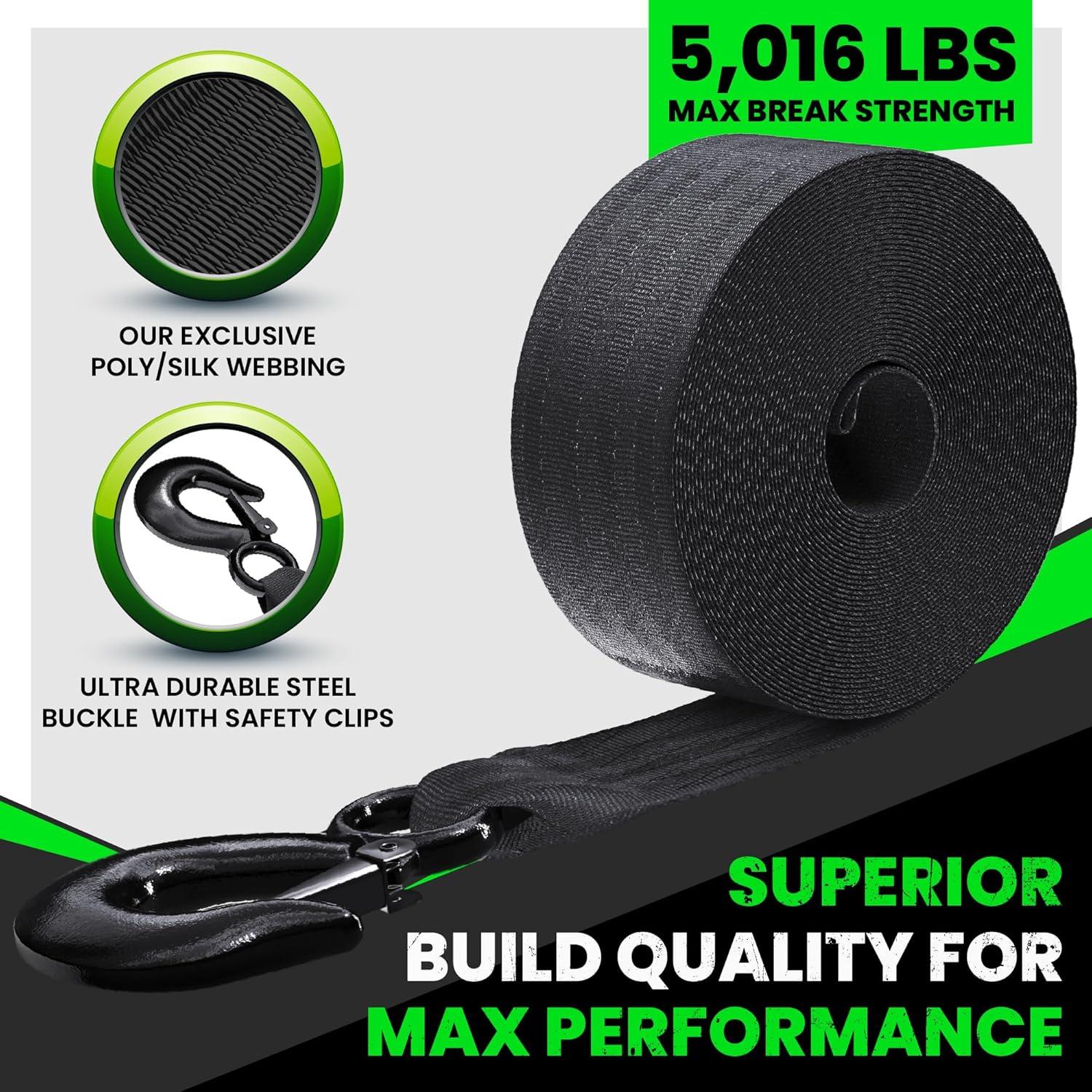 imageRhino USA Boat Winch Strap with Hook 2quot x 20  5016lb Break Strength  Ultimate Replacement Boat Trailer Winch Straps with Safety Hook  Compatible with Pontoon Jet Ski Fishing Boat ampamp MoreStandard