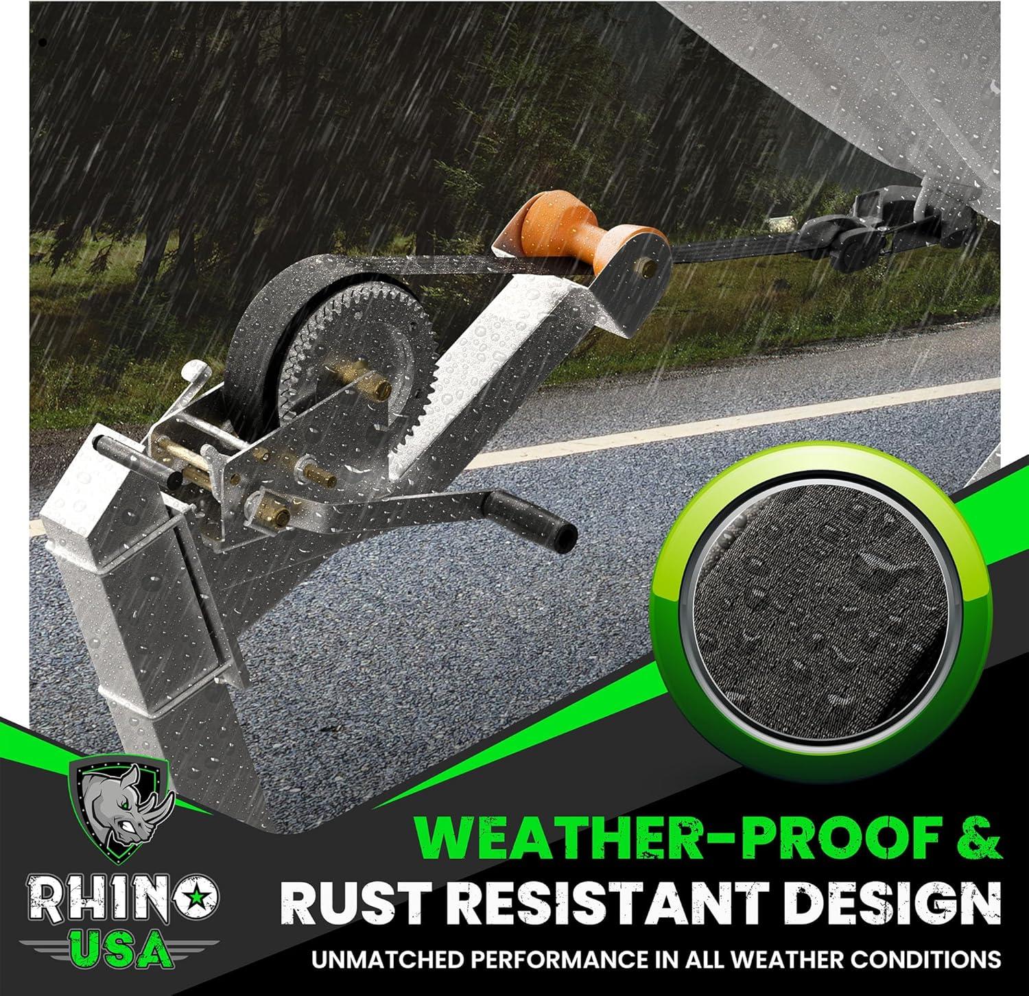 imageRhino USA Boat Winch Strap with Hook 2quot x 20  5016lb Break Strength  Ultimate Replacement Boat Trailer Winch Straps with Safety Hook  Compatible with Pontoon Jet Ski Fishing Boat ampamp MoreHeavy Duty