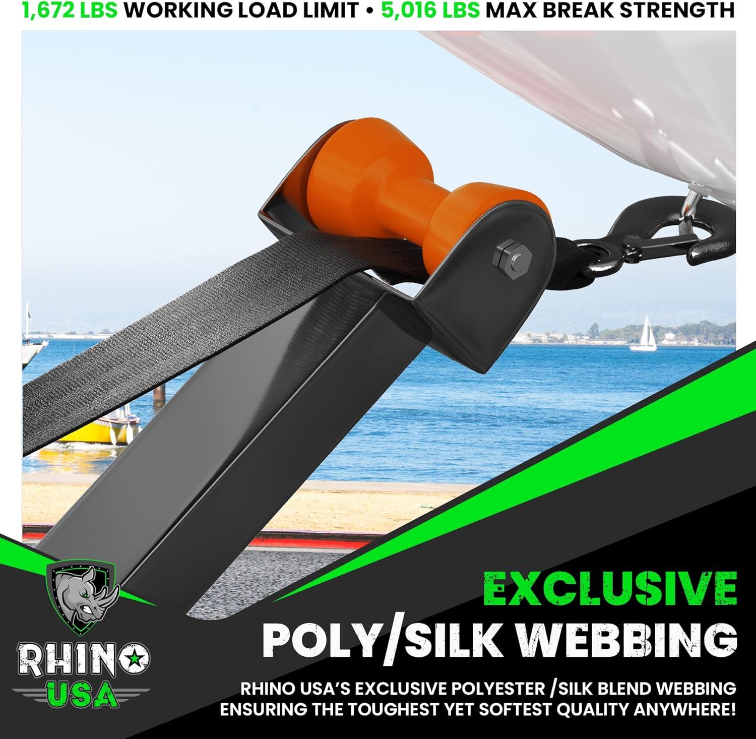 imageRhino USA Boat Winch Strap with Hook 2quot x 20  5016lb Break Strength  Ultimate Replacement Boat Trailer Winch Straps with Safety Hook  Compatible with Pontoon Jet Ski Fishing Boat ampamp MoreStandard