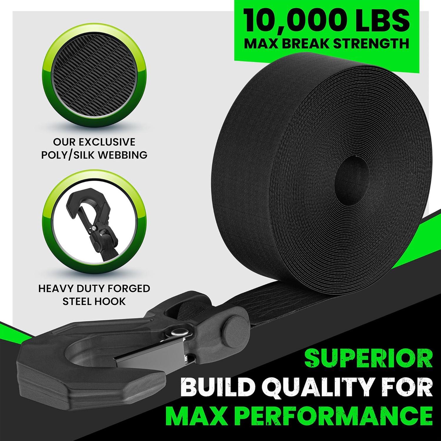 imageRhino USA Boat Winch Strap with Hook 2quot x 20  5016lb Break Strength  Ultimate Replacement Boat Trailer Winch Straps with Safety Hook  Compatible with Pontoon Jet Ski Fishing Boat ampamp MoreHeavy Duty