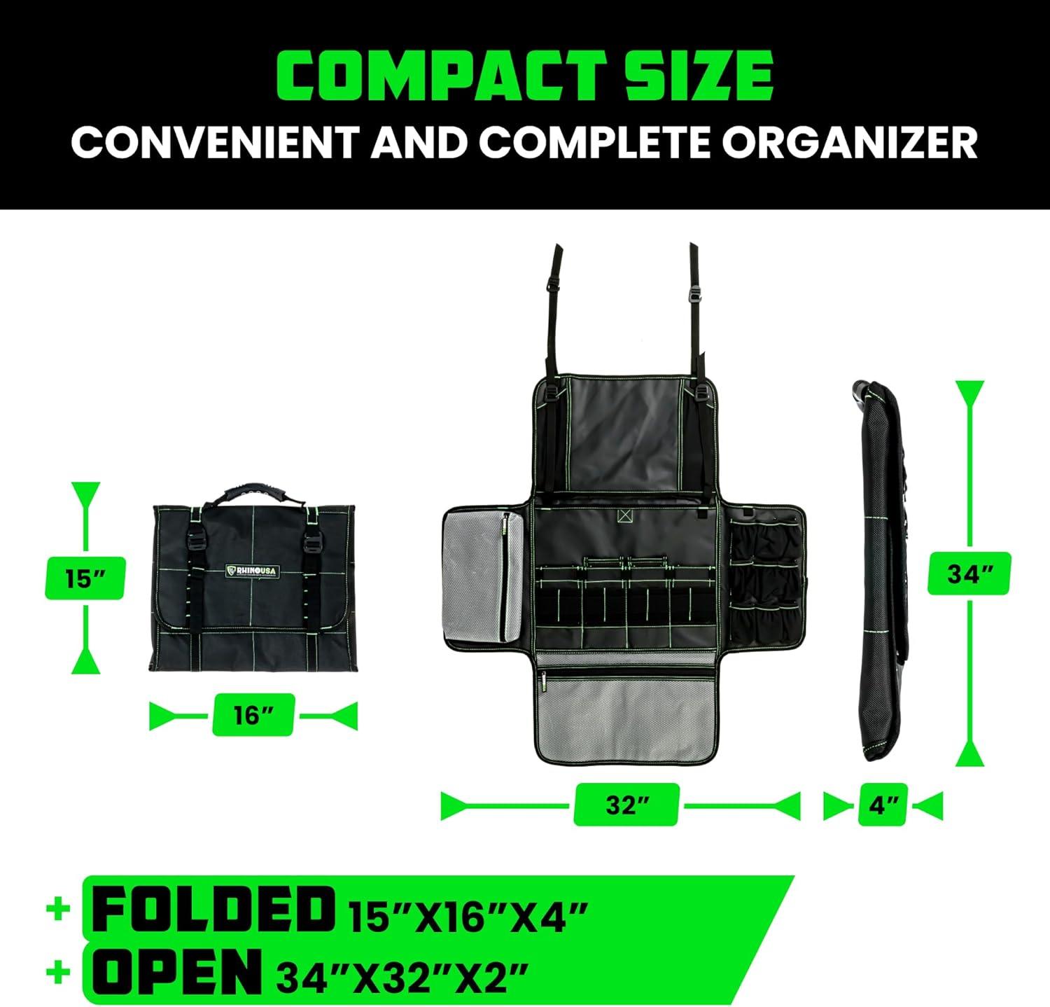 imageRhino USA Camping Kitchen Organizer Ultimate Overland Camp Accessory For Outdoor Cooking Spice Rack Utensil Storage and MoreBlack