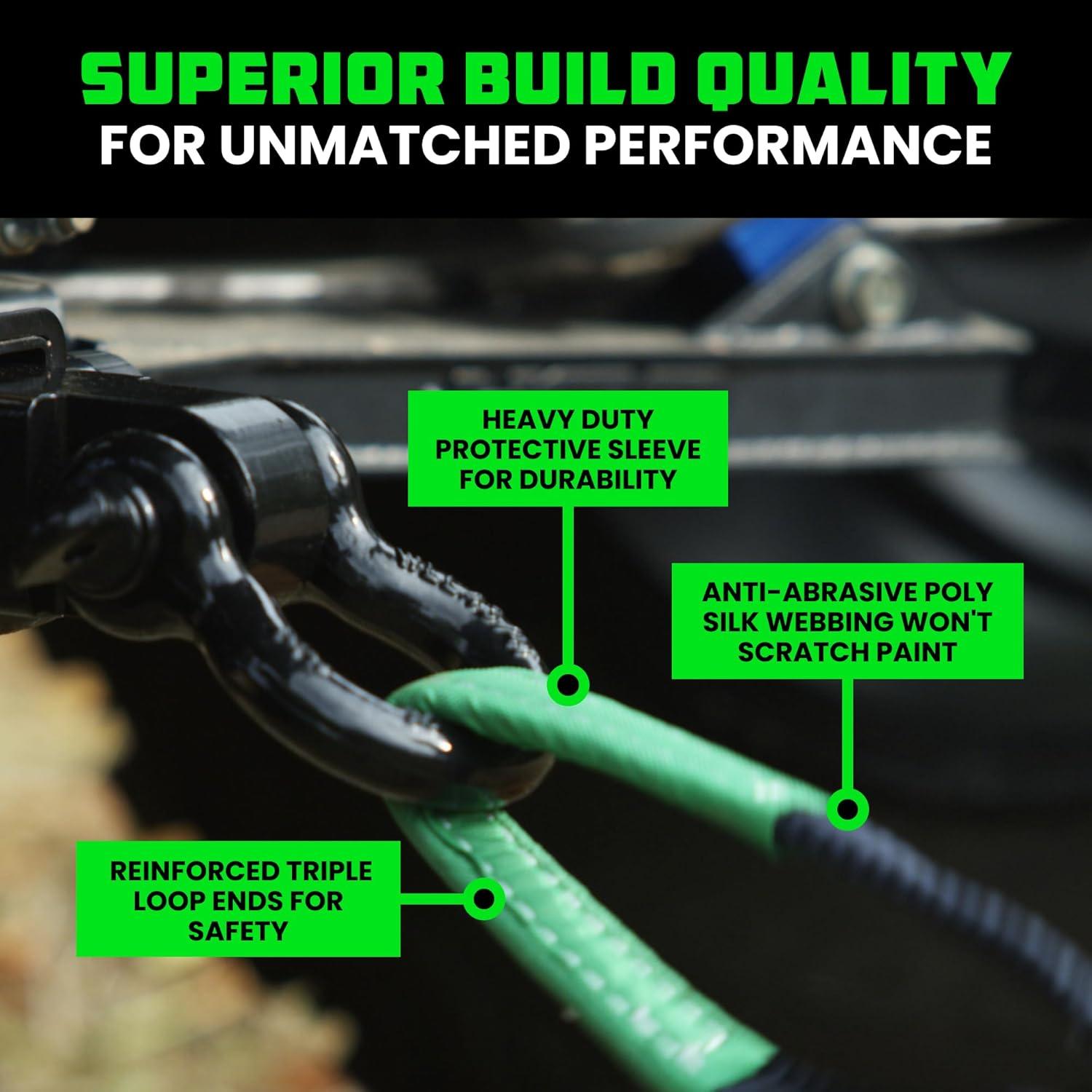 imageRhino USA HeavyDuty Recovery Gear Combos OffRoad Truck Vehicle Recovery Best Offroad Towing Accessories  Backed for Life 20 Strap  Shackles30 Strap  Shackle Hitch