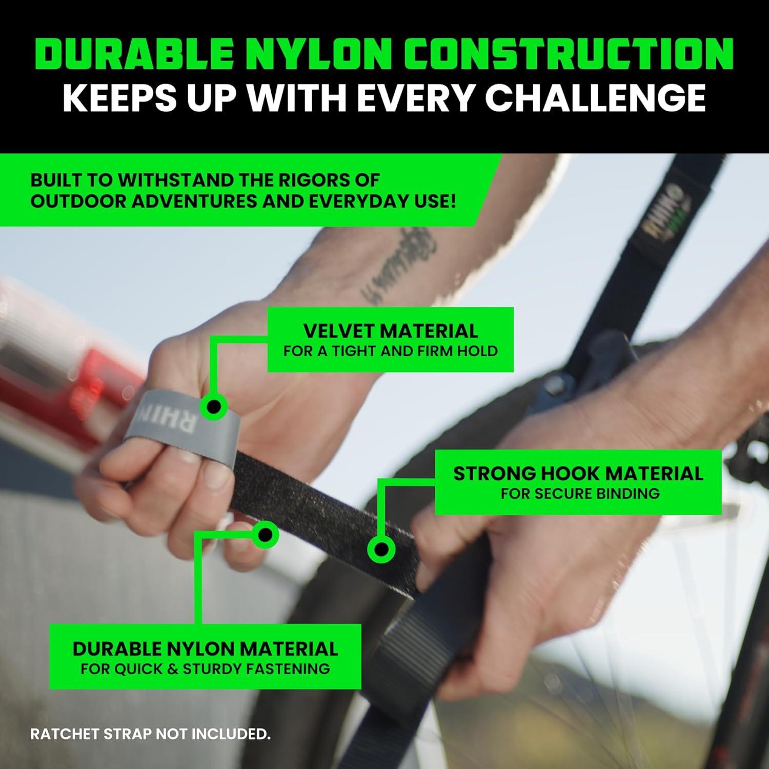 imageRhino USA Hook and Loop Tape Roll  HeavyDuty Reusable NonAdhesive Interlocking Fastener for Straps Cords ampamp Gear Organization  1quot x 25  Black1 X 25