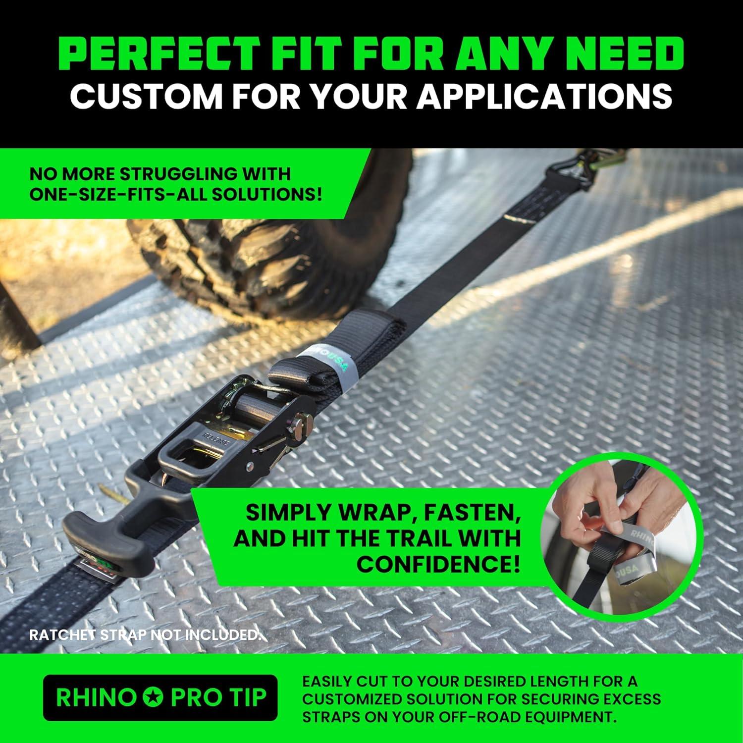 imageRhino USA Hook and Loop Tape Roll  HeavyDuty Reusable NonAdhesive Interlocking Fastener for Straps Cords ampamp Gear Organization  1quot x 25  Black1 X 25