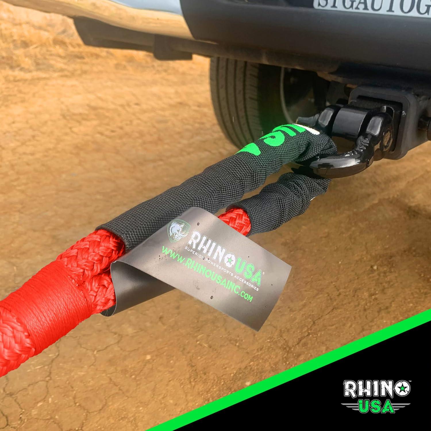 imageRhino USA Kinetic Rope Recovery Kit 78in x 30ft  Heavy Duty Offroad Snatch Strap  Includes 2 Soft Shackle for UTV ATV Truck Car Jeep TractorRed  Kit
