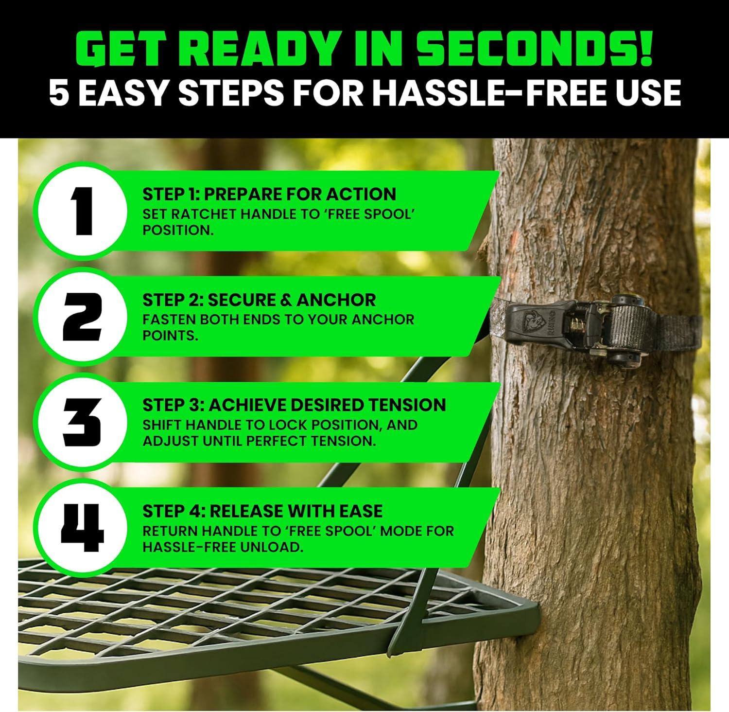 imageRhino USA Ratchet Straps Tie Downs 4Pack  1 Inch x 15 Feet 1823lb Break Strength  Ultimate Tie Down Straps with Safety S Hooks  for Trucks Cargo Moving Appliances  BlueRealtree Camo