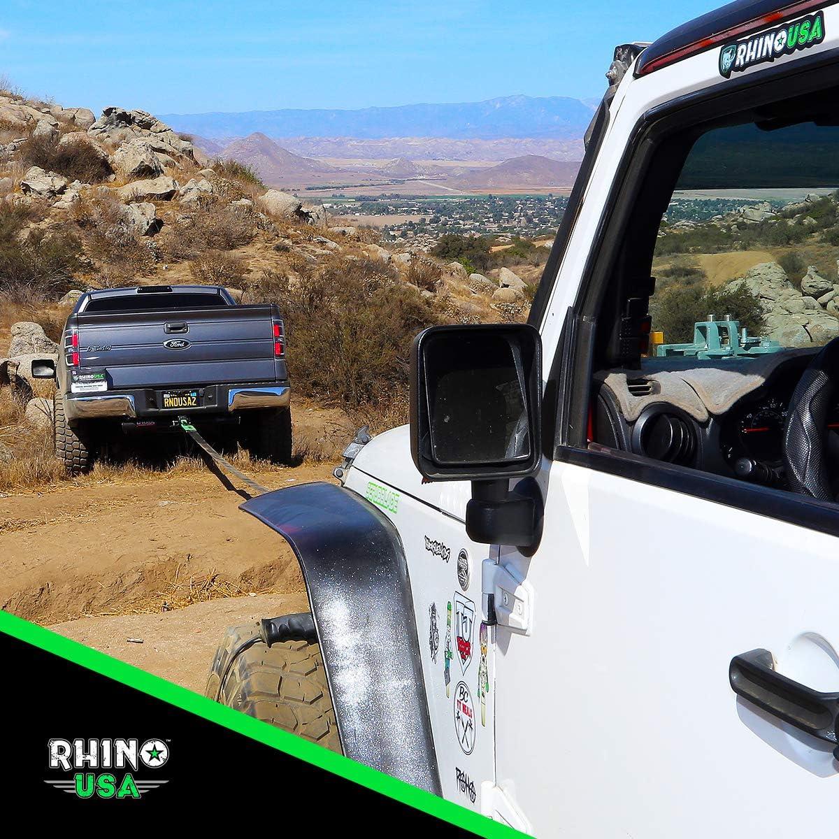 imageRhino USA Shackle Hitch Receiver Best Towing Accessories for Trucks ampamp Jeeps Connect Your Rhino Tow Strap for Vehicle Recovery Mounts to 2 Receivers Hitch Receiver  20 Tow Strap