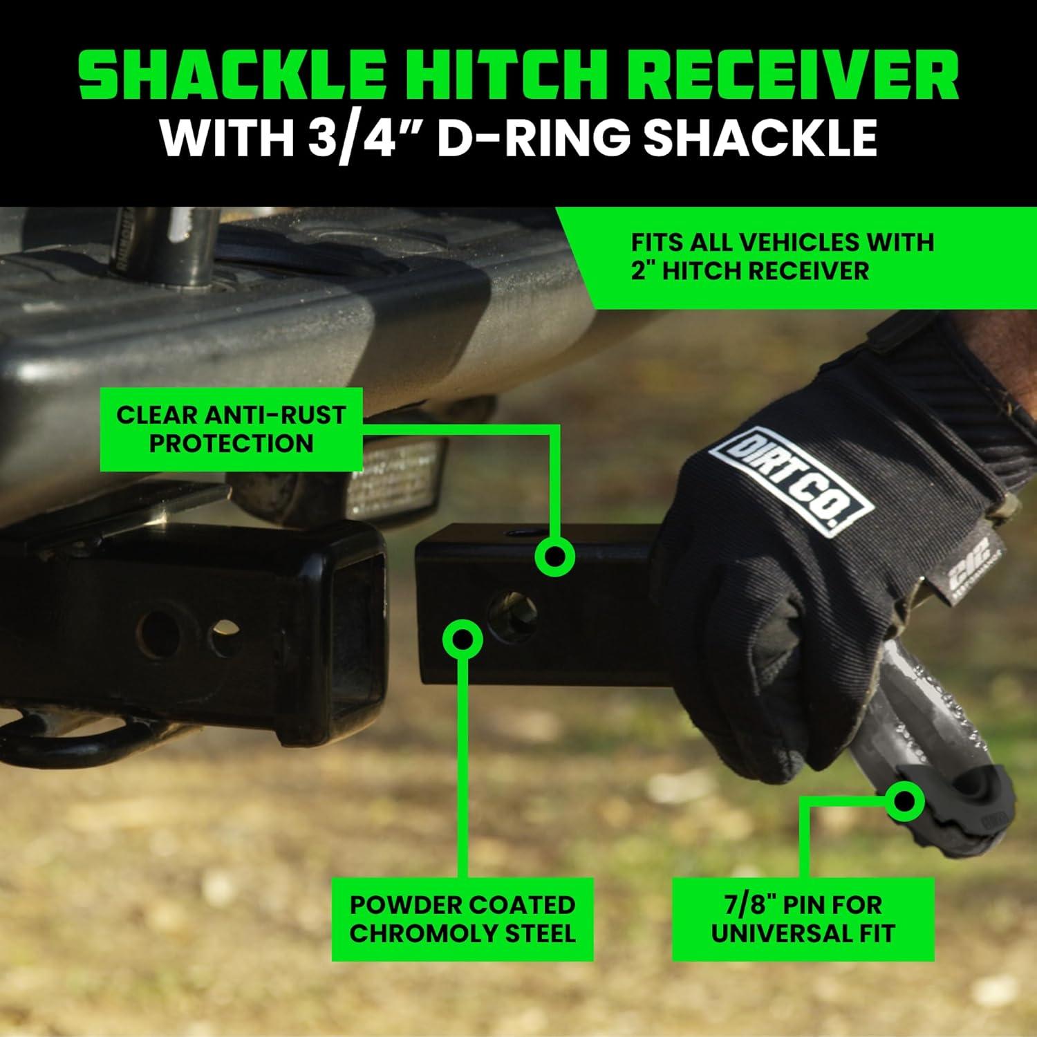 imageRhino USA Shackle Hitch Receiver Fits 2quot Receivers Best Towing Accessories for Trucks Jeep Toyota ampamp More  Connect Your Rhino Tow Strap for Vehicle Recovery Mounts to 2quot Receiver Hitches GrayGray