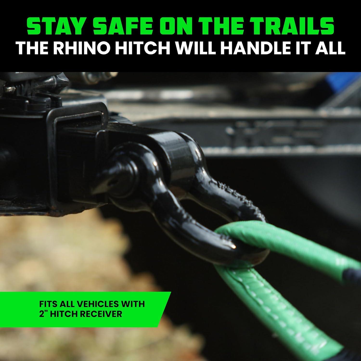 imageRhino USA Shackle Hitch Receiver Fits 2quot Receivers Best Towing Accessories for Trucks Jeep Toyota ampamp More  Connect Your Rhino Tow Strap for Vehicle Recovery Mounts to 2quot Receiver Hitches GrayMISSING INFORMATION Cannot determine actual color