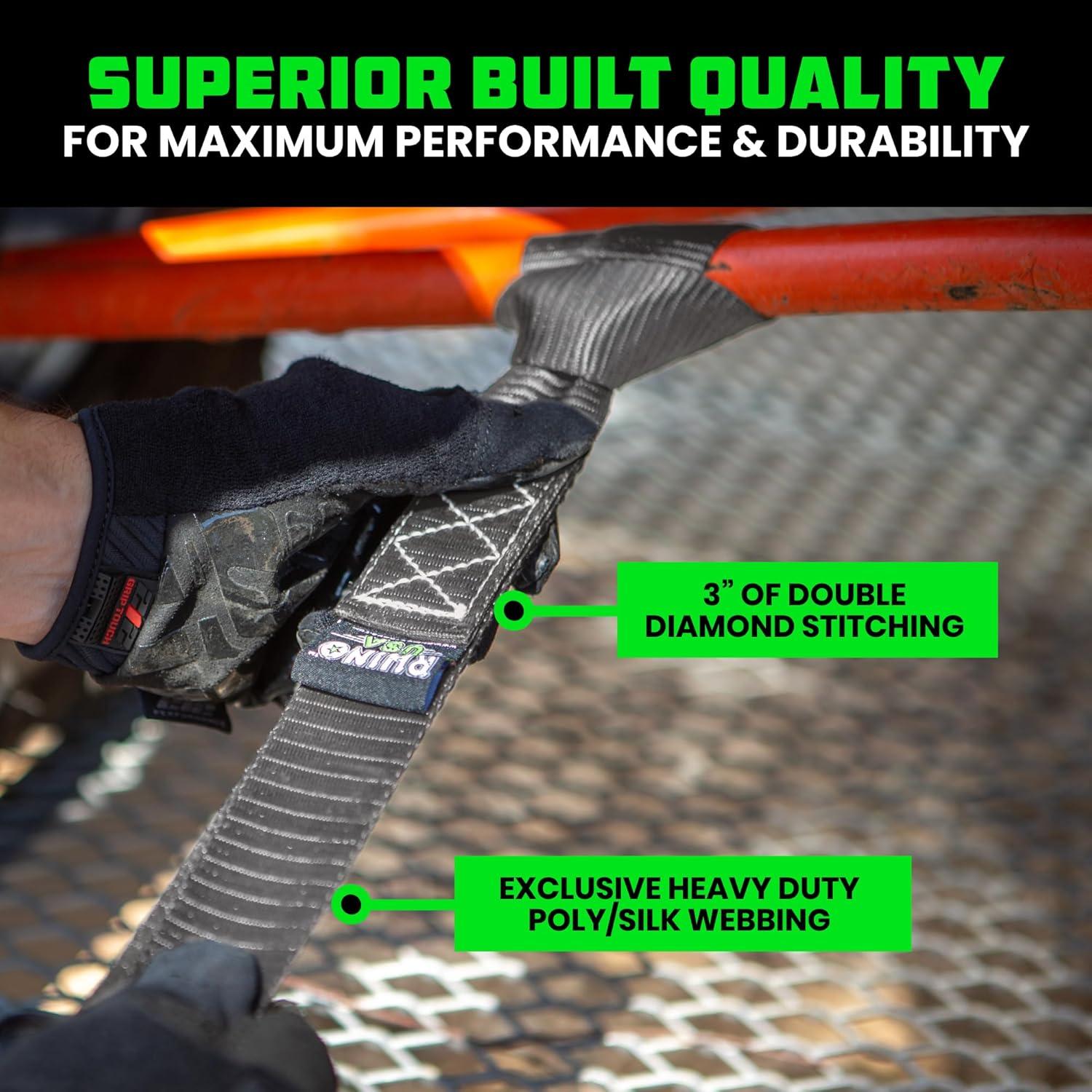 imageRhino USA Soft Loop Tie Down Straps 4Pack  16 Inch x 17 Inch 5000 lbs Break Strength Heavy Duty Motorcycle Handlebar Straps for use with Ratchets for ATV UTV Dirt Bike RedGray 4Pack