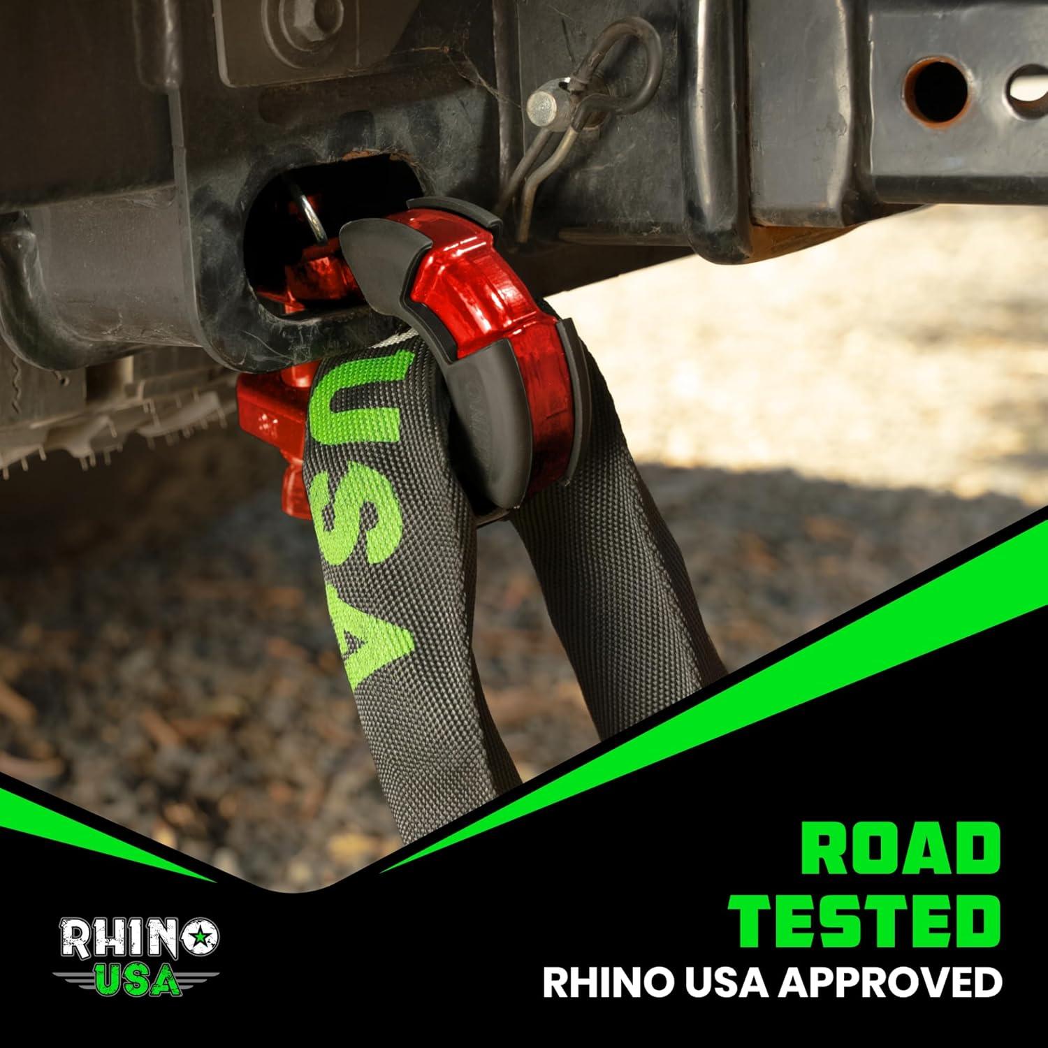 imageRhino USA Super D Ring Shackles 2Pack  70548lb Break Strength  Heavy Duty 34quot Clevis Shackle with 78 Pin for Towing ampamp OffRoad Use  Pairs with Tow Strap for Vehicle Recovery OrangeRed