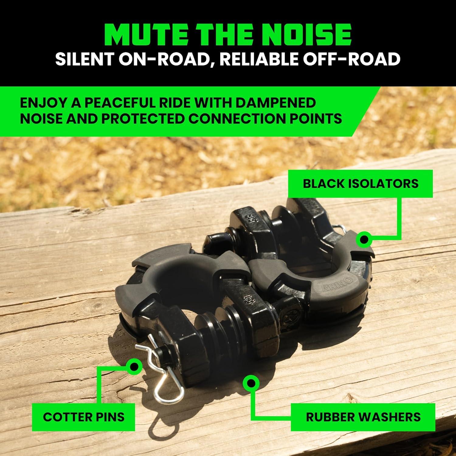 imageRhino USA Super D Ring Shackles 2Pack  70548lb Break Strength  Heavy Duty 34quot Clevis Shackle with 78 Pin for Towing ampamp OffRoad Use  Pairs with Tow Strap for Vehicle Recovery OrangeBlack