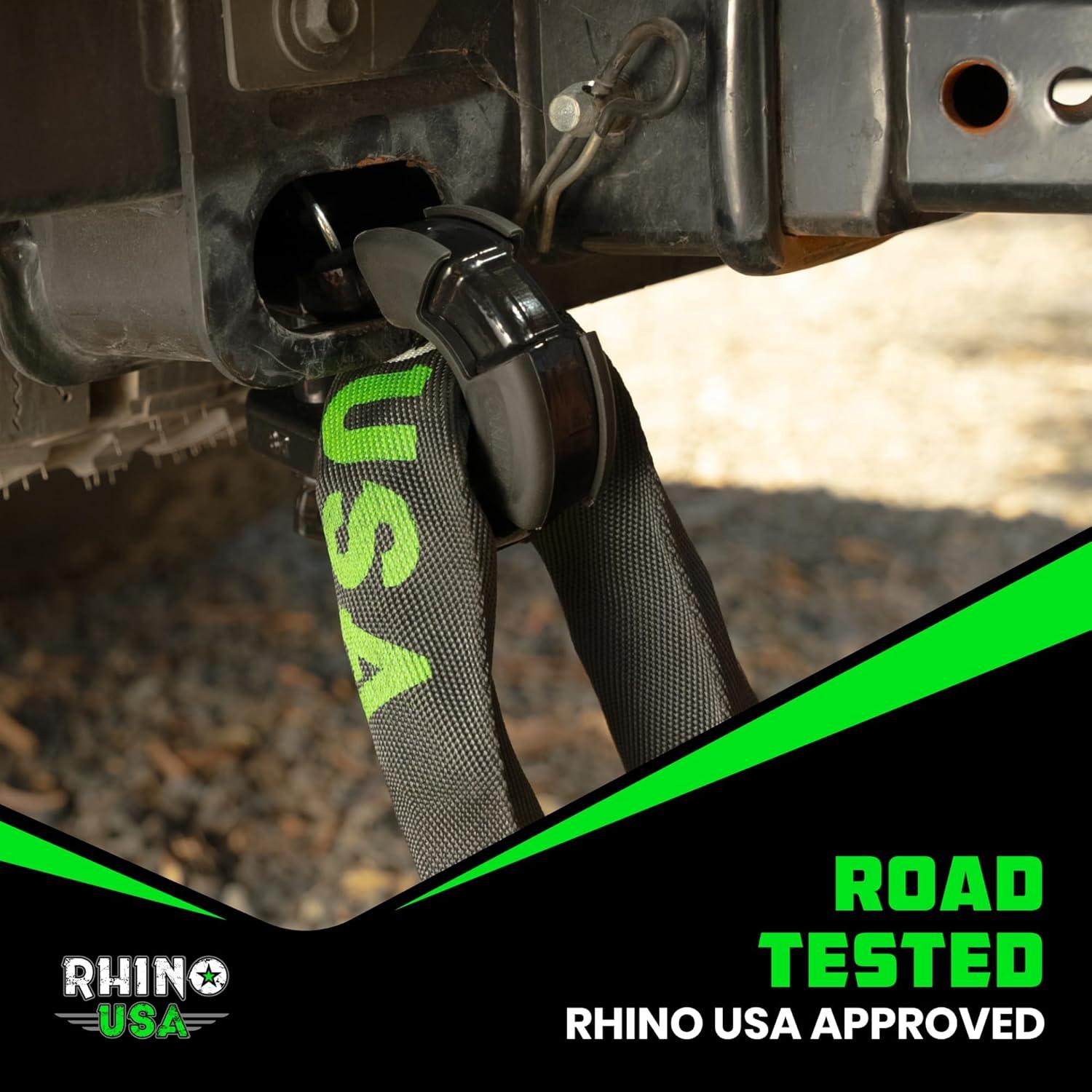 imageRhino USA Super D Ring Shackles 2Pack  70548lb Break Strength  Heavy Duty 34quot Clevis Shackle with 78 Pin for Towing ampamp OffRoad Use  Pairs with Tow Strap for Vehicle Recovery OrangeBlack