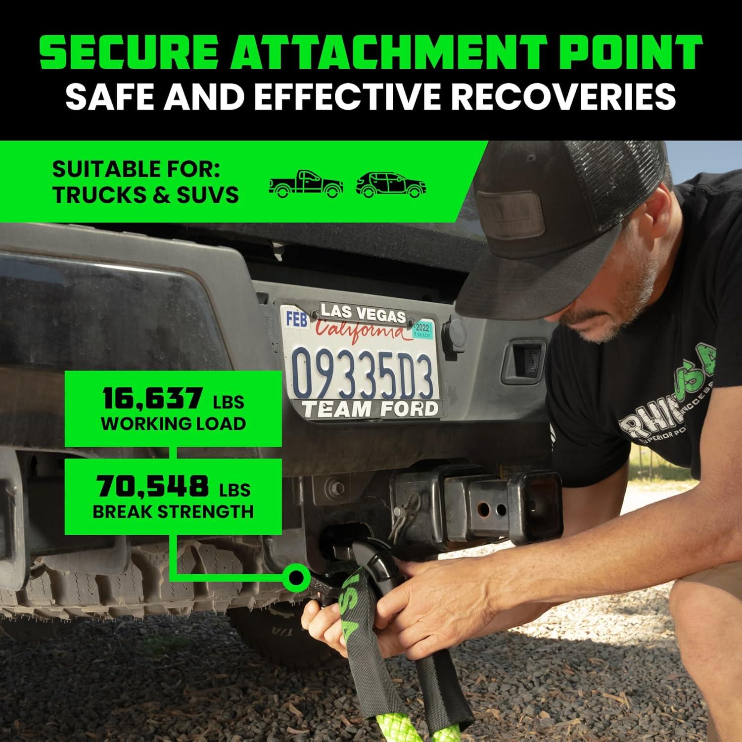 imageRhino USA Super D Ring Shackles 2Pack  70548lb Break Strength  Heavy Duty 34quot Clevis Shackle with 78 Pin for Towing ampamp OffRoad Use  Pairs with Tow Strap for Vehicle Recovery OrangeBlack