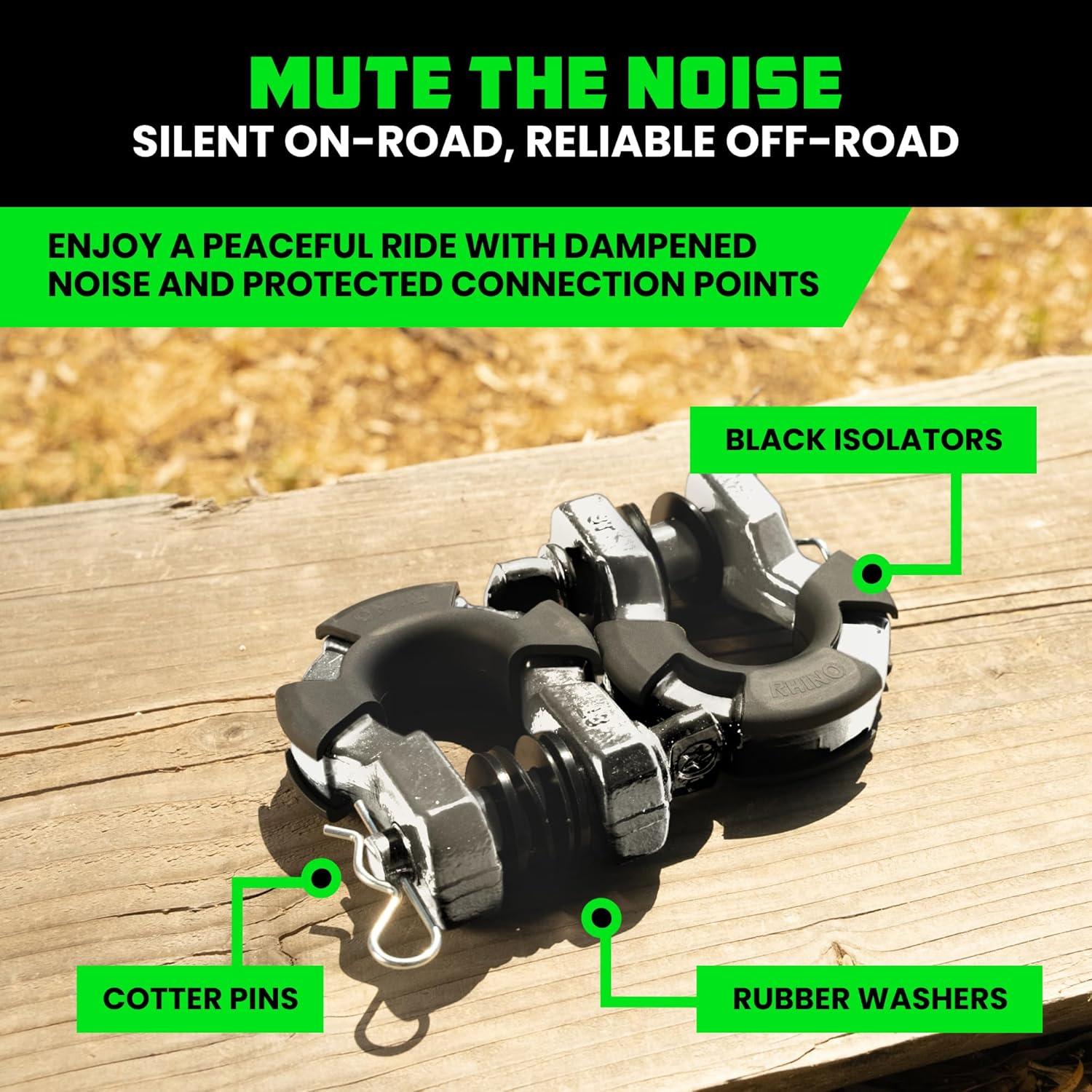 imageRhino USA Super D Ring Shackles 2Pack  70548lb Break Strength  Heavy Duty 34quot Clevis Shackle with 78 Pin for Towing ampamp OffRoad Use  Pairs with Tow Strap for Vehicle Recovery OrangeGray