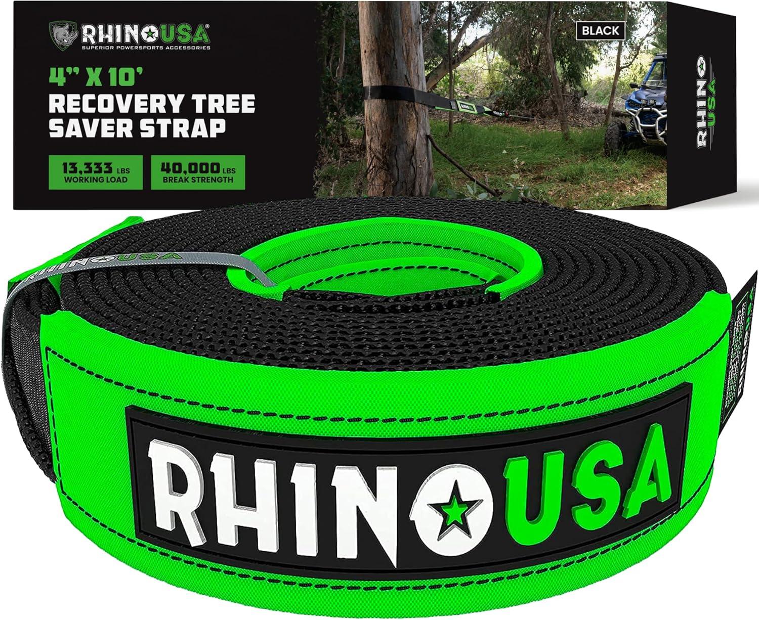 imageRhino USA Tree Saver Tow Strap 3quot x 8  31518lb Break Strength  Emergency Recovery Strap Winch Extension for Truck UTV ATV ampamp More  Heavy Duty Straps Compatible with Jeep Ford Toyota BlackBlack