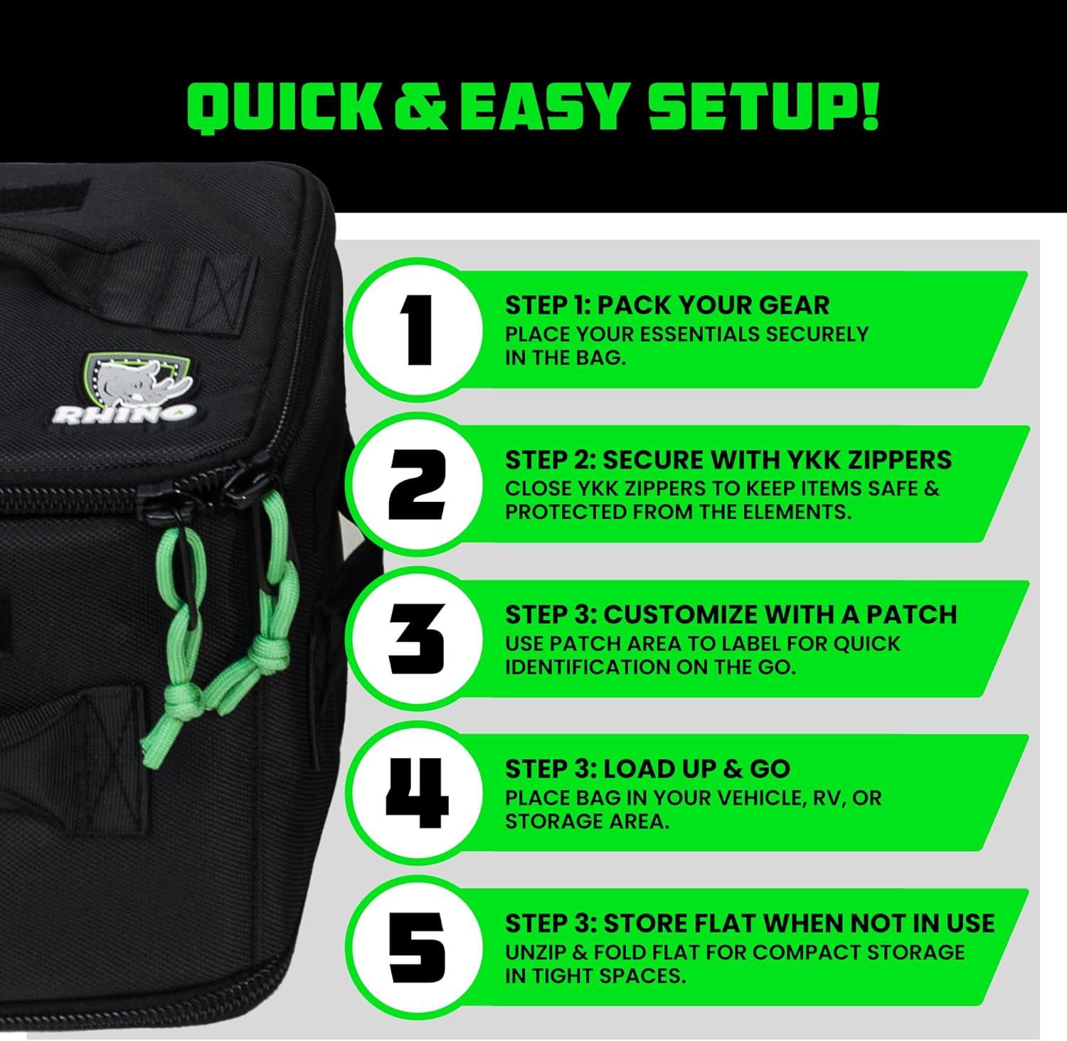 imageSoftSided Overland Storage Bag  Tactical Gear Tote for Camping Essentials SUV Trunk Organizer Bushcraft Gear Camper Organization Travel Bag with Dividers ampamp Customizable Patch Panel L BlackBlack