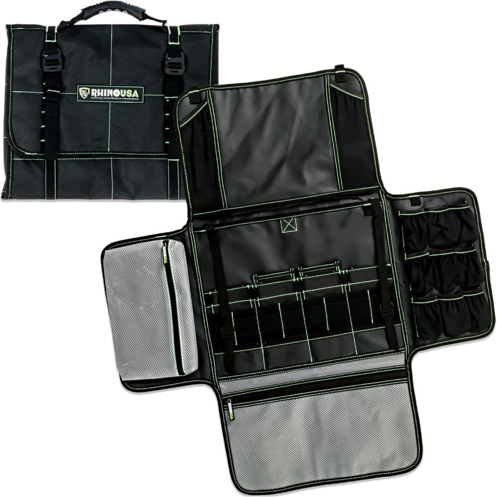 imageRhino USA Camping Kitchen Organizer Ultimate Overland Camp Accessory For Outdoor Cooking Spice Rack Utensil Storage and MoreBlack