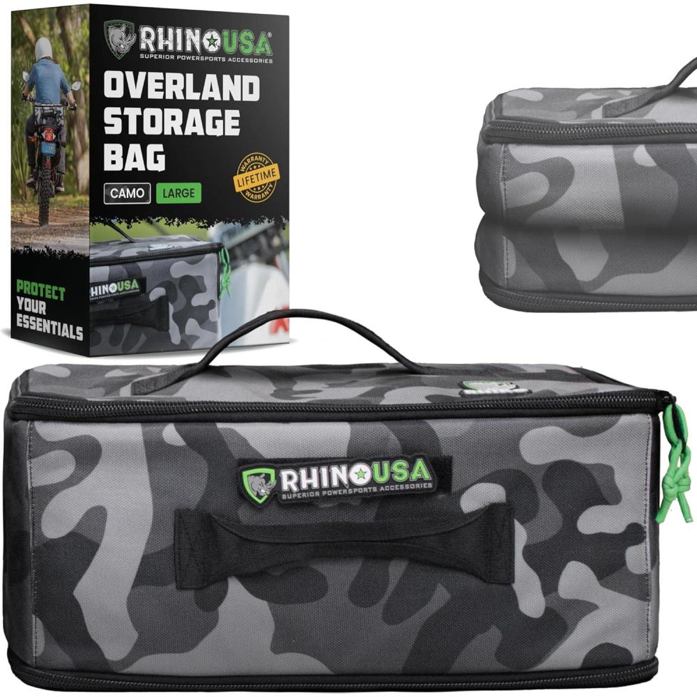 imageSoftSided Overland Storage Bag  Tactical Gear Tote for Camping Essentials SUV Trunk Organizer Bushcraft Gear Camper Organization Travel Bag with Dividers ampamp Customizable Patch Panel L BlackCamo